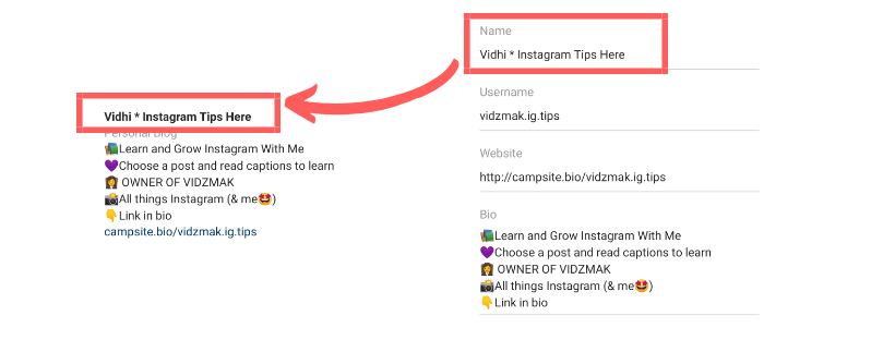 How to optimize Instagram Bio and its name
