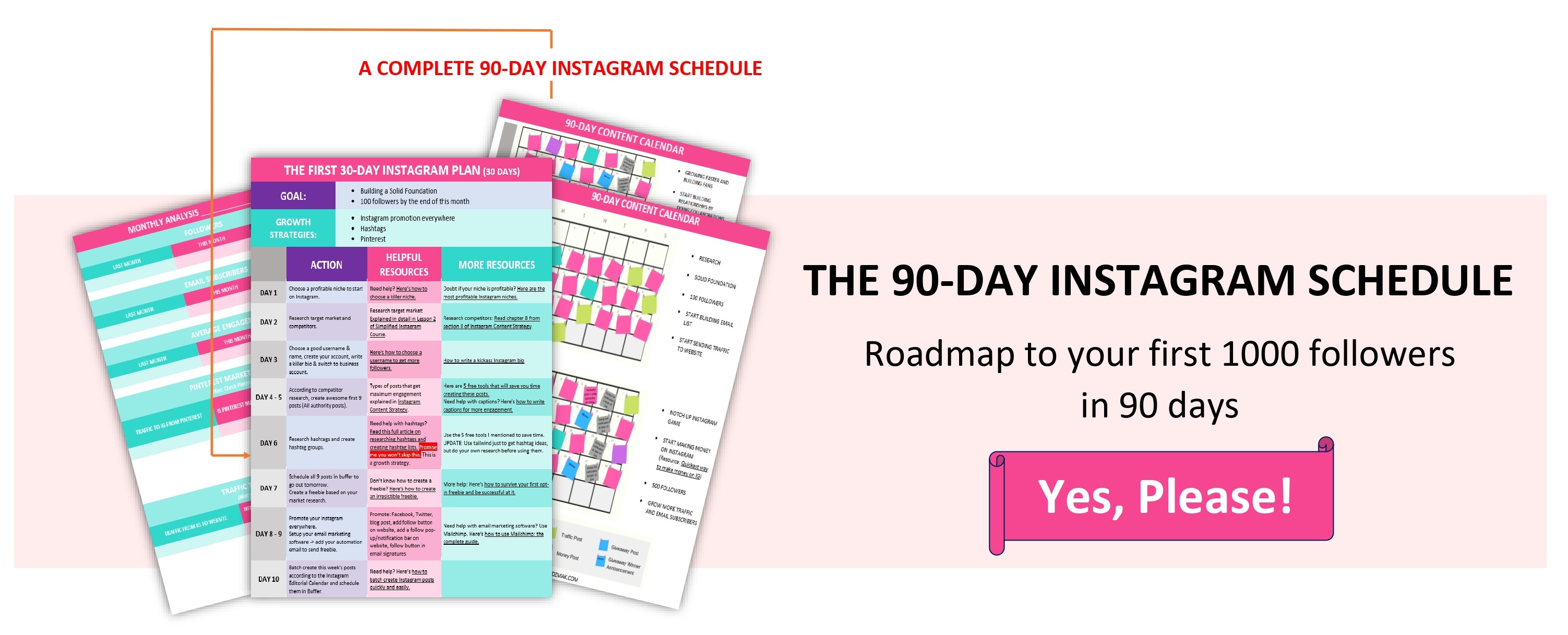 90-day instagram plan roadmap to first 1000 followers