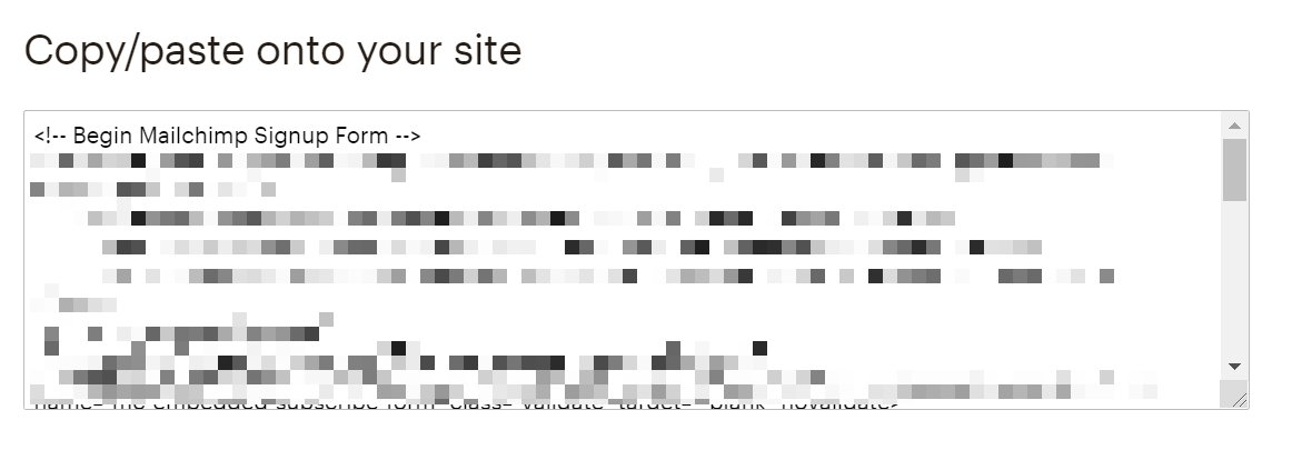Embedding Mailchimp code to your website