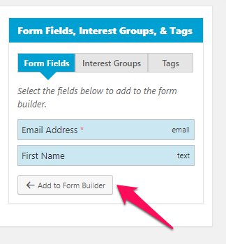 Creating a form in Yikes Easy forms for mailchimp
