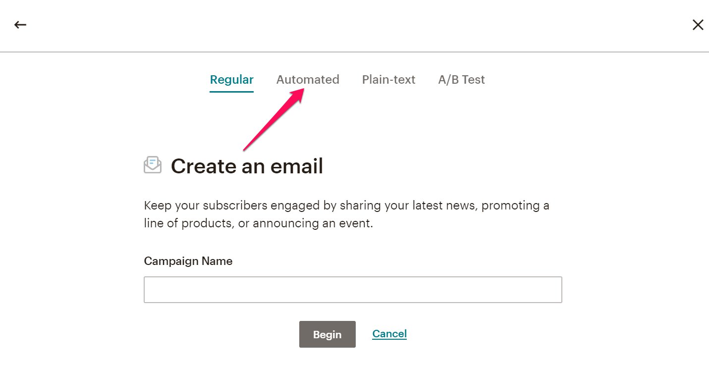 Creating automated emails in Mailchimp