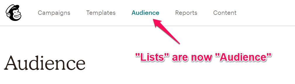 Mailchimp Lists are now 